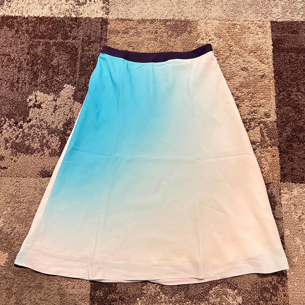 Crosby Teal White Ombre Flowy Skirt NEW Women's Size Small